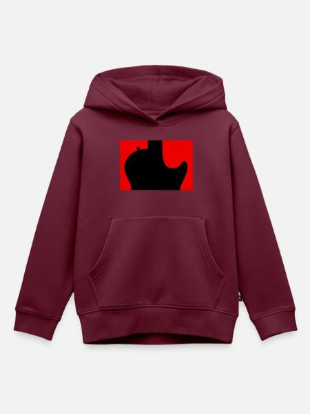 Schwarze Rockgitarre Silhouette - Kinder Premium Organic Hoodie - Burgunderrot