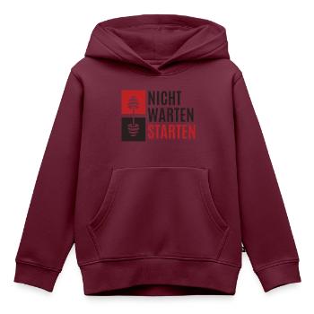 Nicht Warten Starten - Kinder Premium Organic Hoodie - Burgunderrot - Vorne - AI Model Kid Female (0cm)