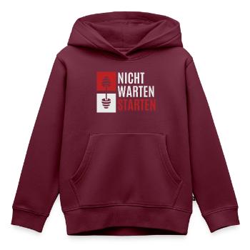 nicht warten starten 2 - Kinder Premium Organic Hoodie - Burgunderrot - Vorne - AI Model Kid Female (0cm)
