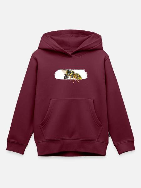Wespe beim Transport - Kinder Premium Organic Hoodie - Burgunderrot