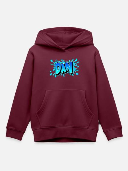 BLUE DAN GRAFFITI - Kinder Premium Organic Hoodie - Burgunderrot