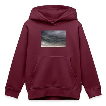 Dunkle Wolkenformationen im Sturm - Kinder Premium Organic Hoodie - Burgunderrot - Vorne - AI Model Kid Female (0cm)