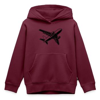 Flugzeugpilot Flugplatz Flugsport - Kinder Premium Organic Hoodie - Burgunderrot - Vorne - AI Model Kid Female (0cm)