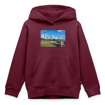 Die Skyline von Niagara City und das Panorama der Niagarafälle - Kinder Premium Organic Hoodie - Burgunderrot - Vorne - AI Model Kid Female (0cm)