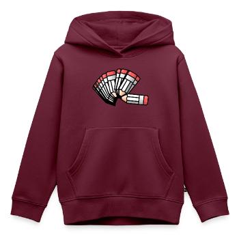 stifte - Kinder Premium Organic Hoodie - Burgunderrot - Vorne - AI Model Kid Female (0cm)