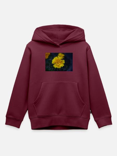 gelbe Blume - Kinder Premium Organic Hoodie - Burgunderrot