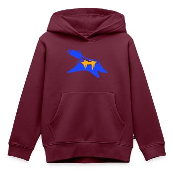 Motorsäge Baum Fällen Holzfäller Wald Stumpf Holz - Kinder Premium Organic Hoodie - Burgunderrot - Vorne - AI Model Kid Female (0cm)