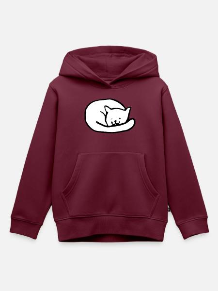 Süße Katze - Kinder Premium Organic Hoodie - Burgunderrot
