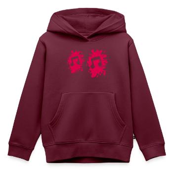 Musiknote Klecks - Kinder Premium Organic Hoodie - Burgunderrot - Vorne - AI Model Kid Female (0cm)