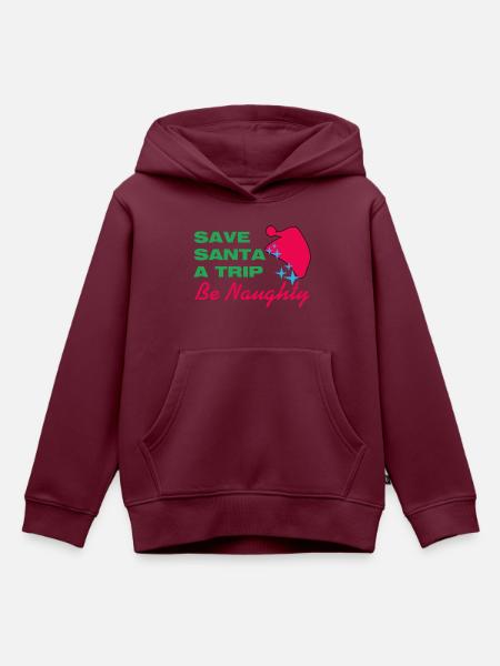 Save Santa A Trip - Kinder Premium Organic Hoodie - Burgunderrot