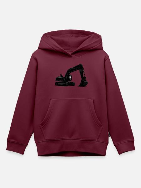 bagger - Kinder Premium Organic Hoodie - Burgunderrot