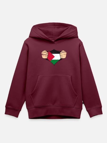 Palästina Flagge Design used - Kinder Premium Organic Hoodie - Burgunderrot