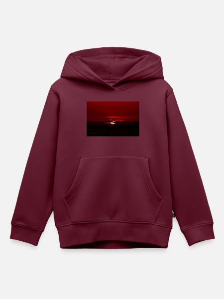 Sonnenuntergang - Kinder Premium Organic Hoodie - Burgunderrot