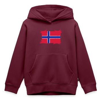 norwegen3 - Kinder Premium Organic Hoodie - Burgunderrot - Vorne - AI Model Kid Female (0cm)