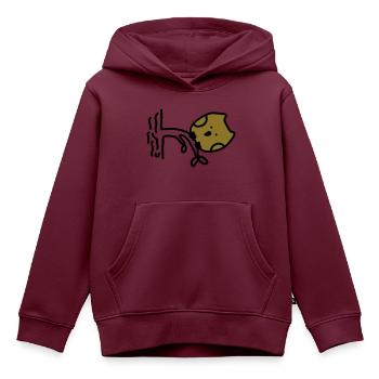 dicke Eule - Kinder Premium Organic Hoodie - Burgunderrot - Vorne - AI Model Kid Female (0cm)