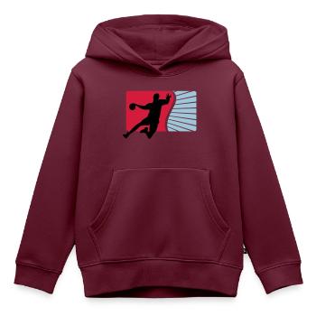 handball - Kinder Premium Organic Hoodie - Burgunderrot - Vorne - AI Model Kid Female (0cm)