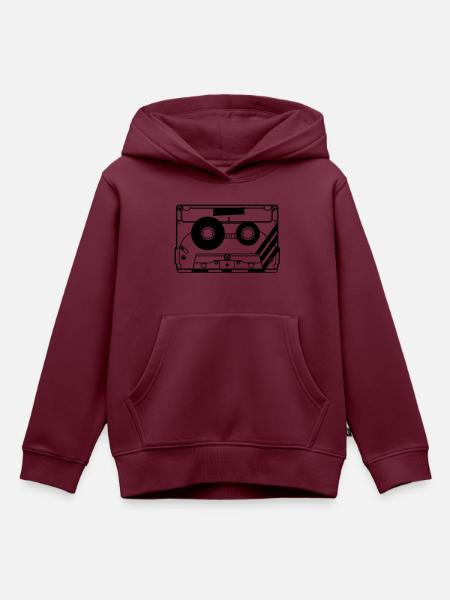 Kassette Audiokassette - Kinder Premium Organic Hoodie - Burgunderrot