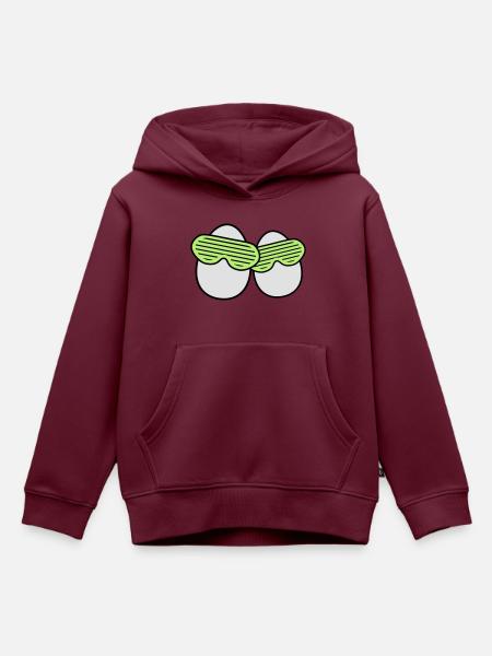 Funky Eggs - Kinder Premium Organic Hoodie - Burgunderrot