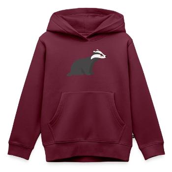 Dachs - Kinder Premium Organic Hoodie - Burgunderrot - Vorne - AI Model Kid Female (0cm)