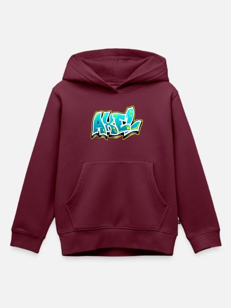 Graffiti Name Axel - Kinder Premium Organic Hoodie - Burgunderrot