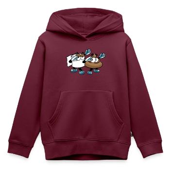 DABBING POOP KACKE KLOPAPIER - Kinder Premium Organic Hoodie - Burgunderrot - Vorne - AI Model Kid Female (0cm)