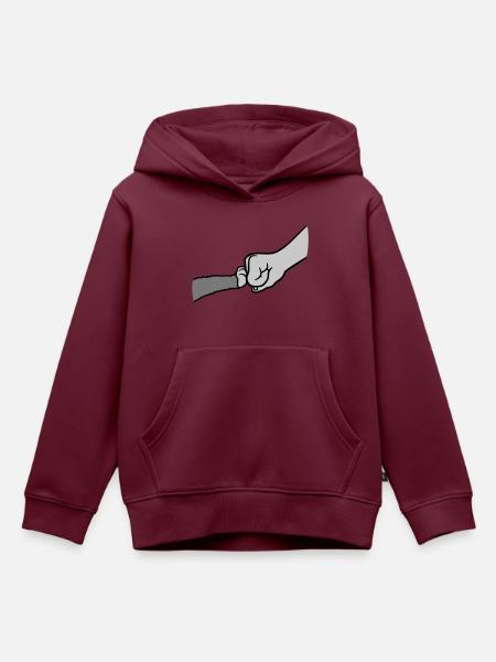Katze Brofist Fist Pump - Kinder Premium Organic Hoodie - Burgunderrot