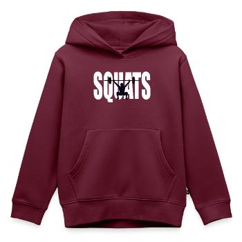 Squats Gym Logo - Kinder Premium Organic Hoodie - Burgunderrot - Vorne - AI Model Kid Female (0cm)