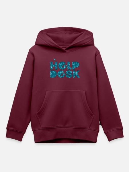 Helpdesk IT-Support-Geek Computer-Computer-Geek - Kinder Premium Organic Hoodie - Burgunderrot