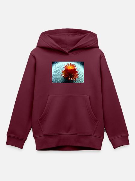 Blühender Kaktus - Kinder Premium Organic Hoodie - Burgunderrot