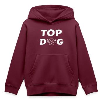 TOP DOG - Kinder Premium Organic Hoodie - Burgunderrot - Vorne - AI Model Kid Female (0cm)