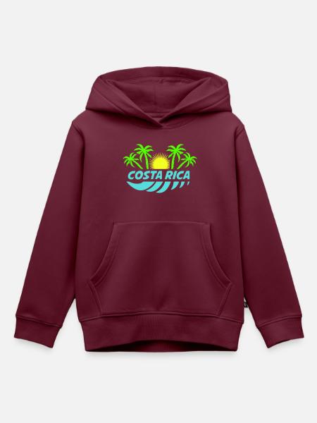costa rica - Kinder Premium Organic Hoodie - Burgunderrot