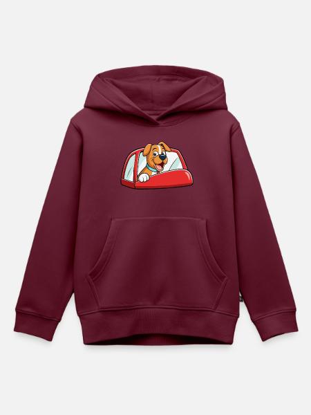 Fröhliche Boxer-Toasting-Kunst - Kinder Premium Organic Hoodie - Burgunderrot