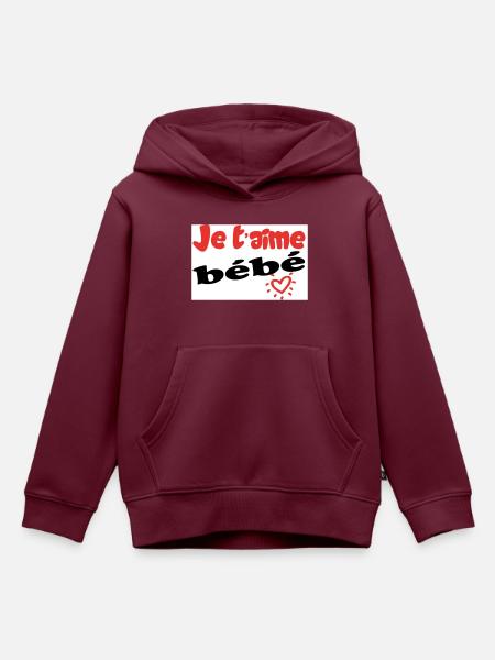 Ich liebe dich Liebling - Kinder Premium Organic Hoodie - Burgunderrot