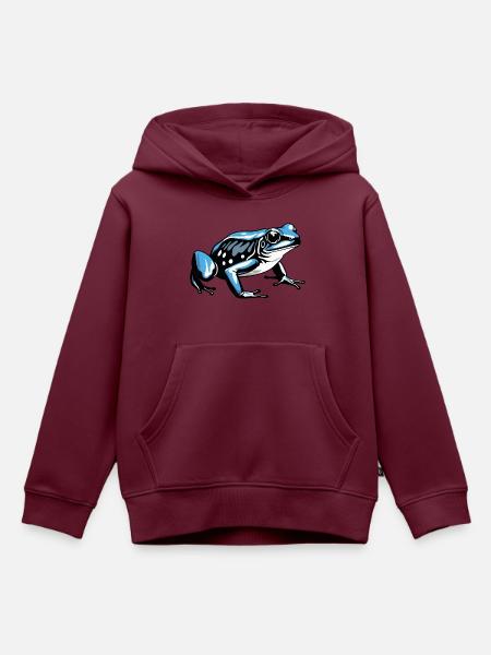 Frosch - Cute Amphibian Design - Kinder Premium Organic Hoodie - Burgunderrot