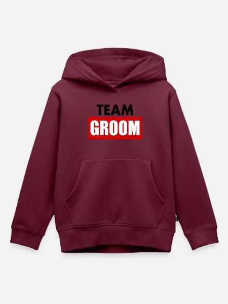 Team groom - Kinder Premium Organic Hoodie - Burgunderrot