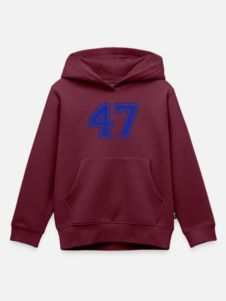 47 - Kinder Premium Organic Hoodie - Burgunderrot