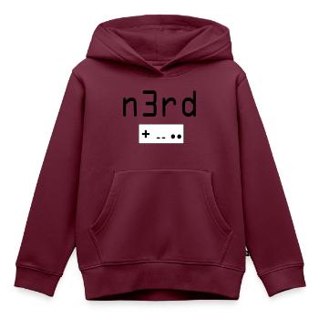 Nerd - Kinder Premium Organic Hoodie - Burgunderrot - Vorne - AI Model Kid Female (0cm)