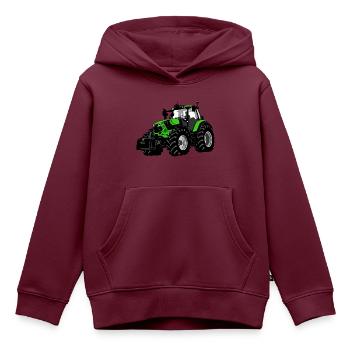 Traktor - Trecker - Schlepper - Landwirt - Kinder Premium Organic Hoodie - Burgunderrot - Vorne - AI Model Kid Female (0cm)