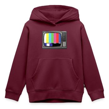 tv Signal - Kinder Premium Organic Hoodie - Burgunderrot - Vorne - AI Model Kid Female (0cm)