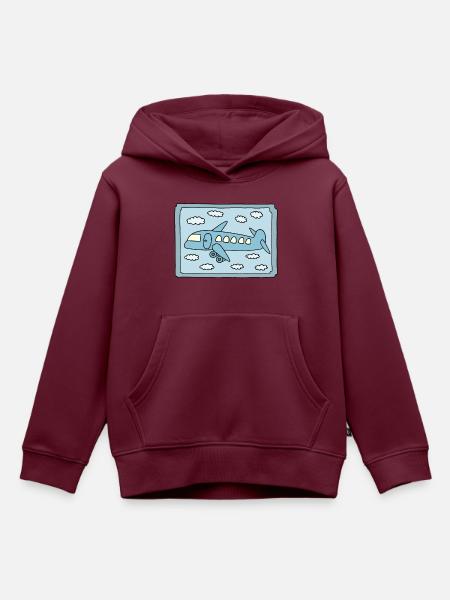 Flugzeug Design - Kinder Premium Organic Hoodie - Burgunderrot