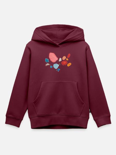 Punkte Muster - Kinder Premium Organic Hoodie - Burgunderrot