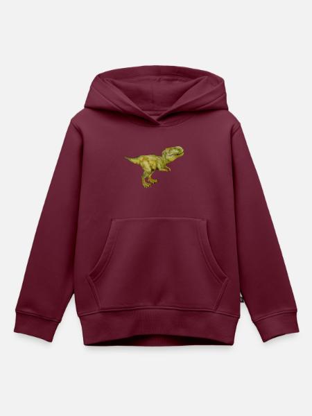 T-rex, Tyrannosaurus rex - Kinder Premium Organic Hoodie - Burgunderrot