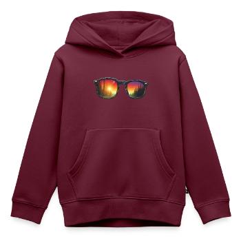 Sonnenbrille / Reflektion / Wald / Spiegelung - Kinder Premium Organic Hoodie - Burgunderrot - Vorne - AI Model Kid Female (0cm)