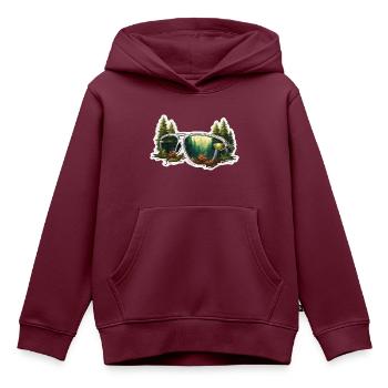 Sonnenbrille / Reflektion / Wald / Spiegelung - Kinder Premium Organic Hoodie - Burgunderrot - Vorne - AI Model Kid Female (0cm)