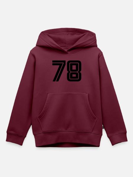 78 - Kinder Premium Organic Hoodie - Burgunderrot