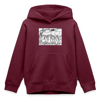 Soundsystem 2 - Kinder Premium Organic Hoodie - Burgunderrot - Vorne - AI Model Kid Female (0cm)