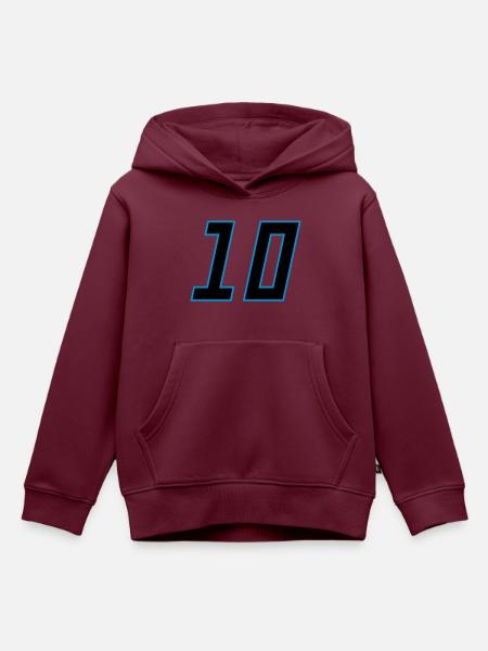 number_10 - Kinder Premium Organic Hoodie - Burgunderrot