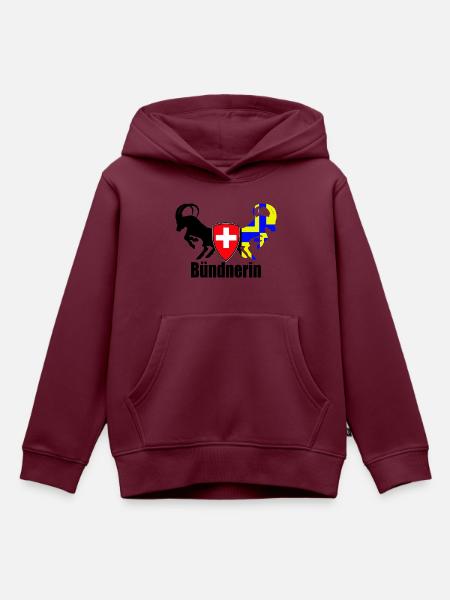 bündnerin - Kinder Premium Organic Hoodie - Burgunderrot