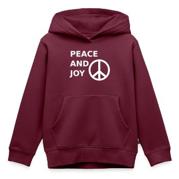 Friede und Freude - Kinder Premium Organic Hoodie - Burgunderrot - Vorne - AI Model Kid Female (0cm)