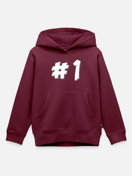 Nummer eins - Kinder Premium Organic Hoodie - Burgunderrot